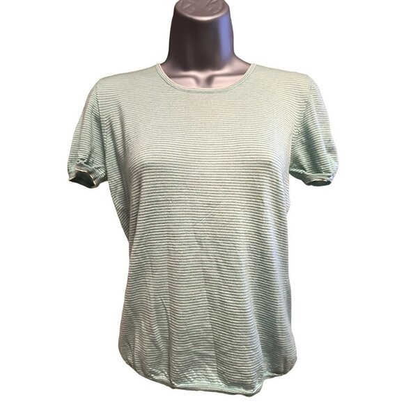 Akris Tops - AKRIS Silk Cotton Blend Pullover Short Sleeve Round Neck Knit Blouse Size US‎ 8